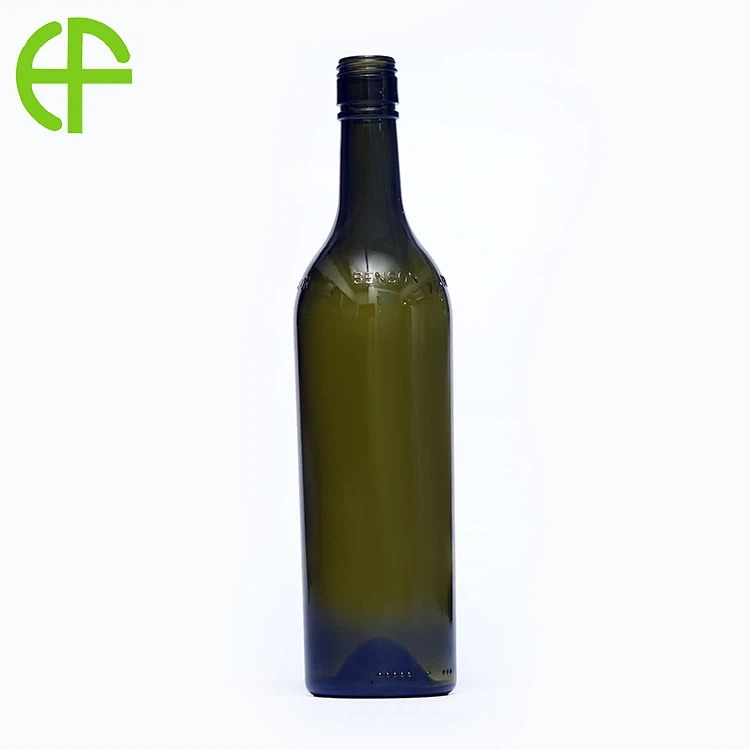 Botella de vino tinto verde oscuro de 600 ml