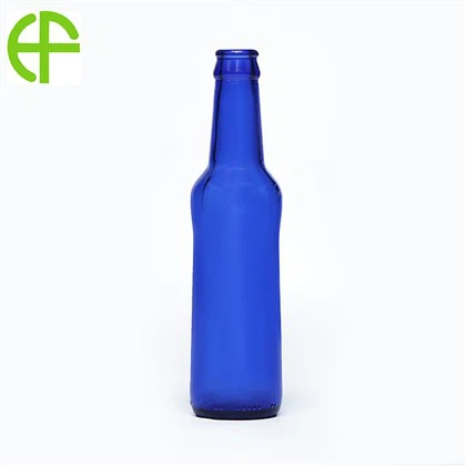 Botella de cerveza Brave de cristal azul zafiro de 280 ml