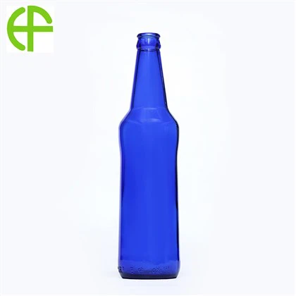 Botella de cerveza Brave de cristal azul zafiro de 500 ml
